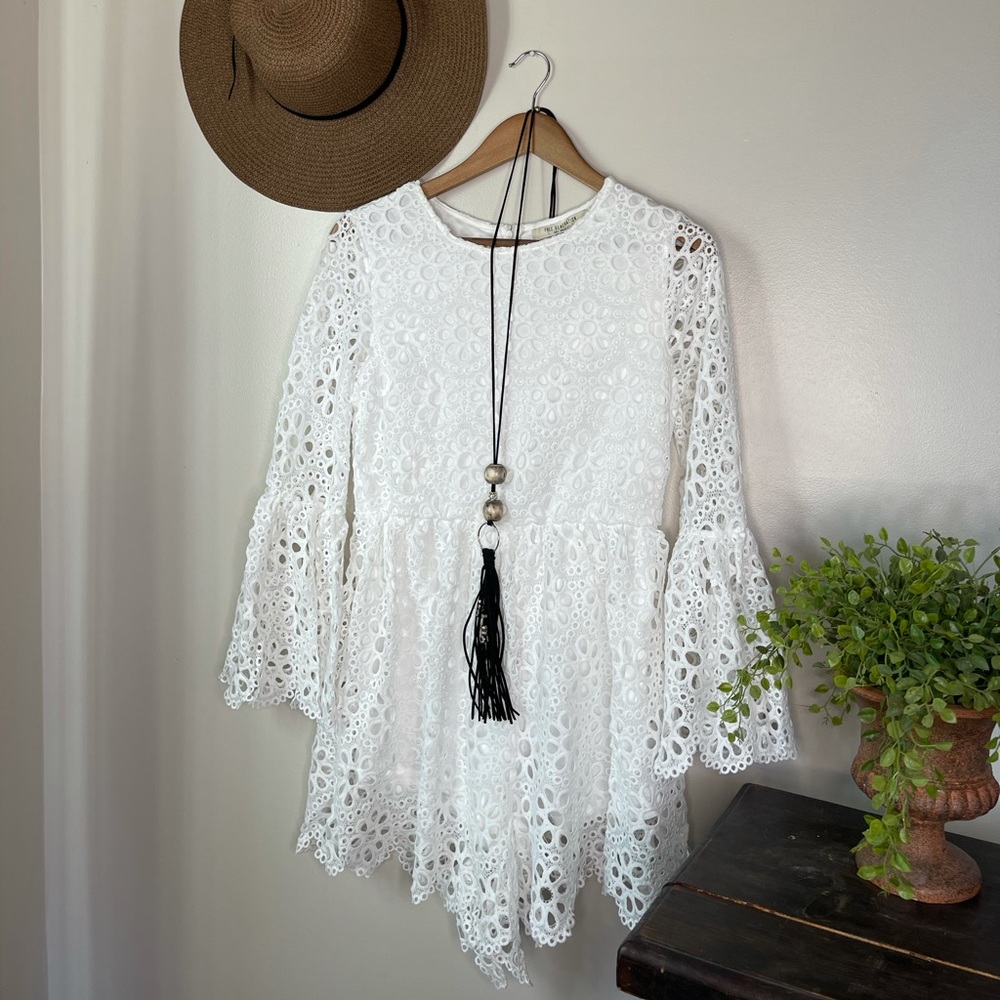 NWT Free Generation Los Angeles white lace romper
